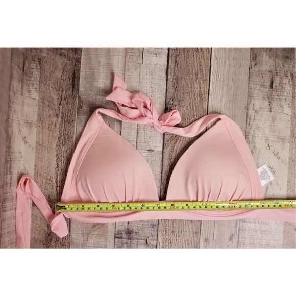 Mossimo Pink Black Halter Padded Bikini Swimsuit LARGE Swimwear Beach Retro‎ - Picture 7 of 13